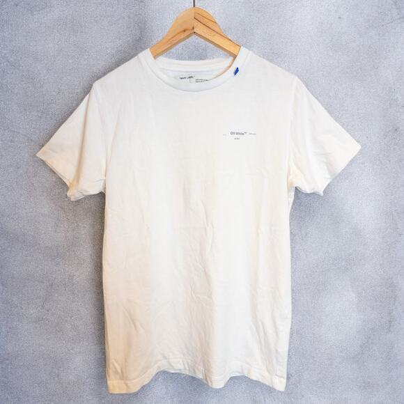 Off-White FW20 “MAIN LABEL” Arrows Logo White Cotton T-Shirt Small - Picture 1 of 9